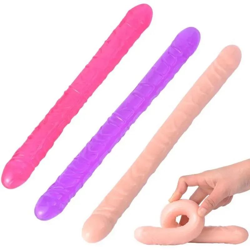 Dildo Doble Penetración 43 cm - Juguete Sexual Flexible para Placer Intenso y Estimulación Dual